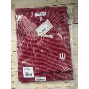Men's M Peter Millar Summer Comfort Indiana Hoosiers Football Pattern Golf Polo